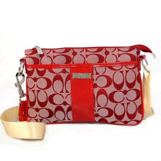 Coach Madison In Signature Small Red Crossbody Bags CFG